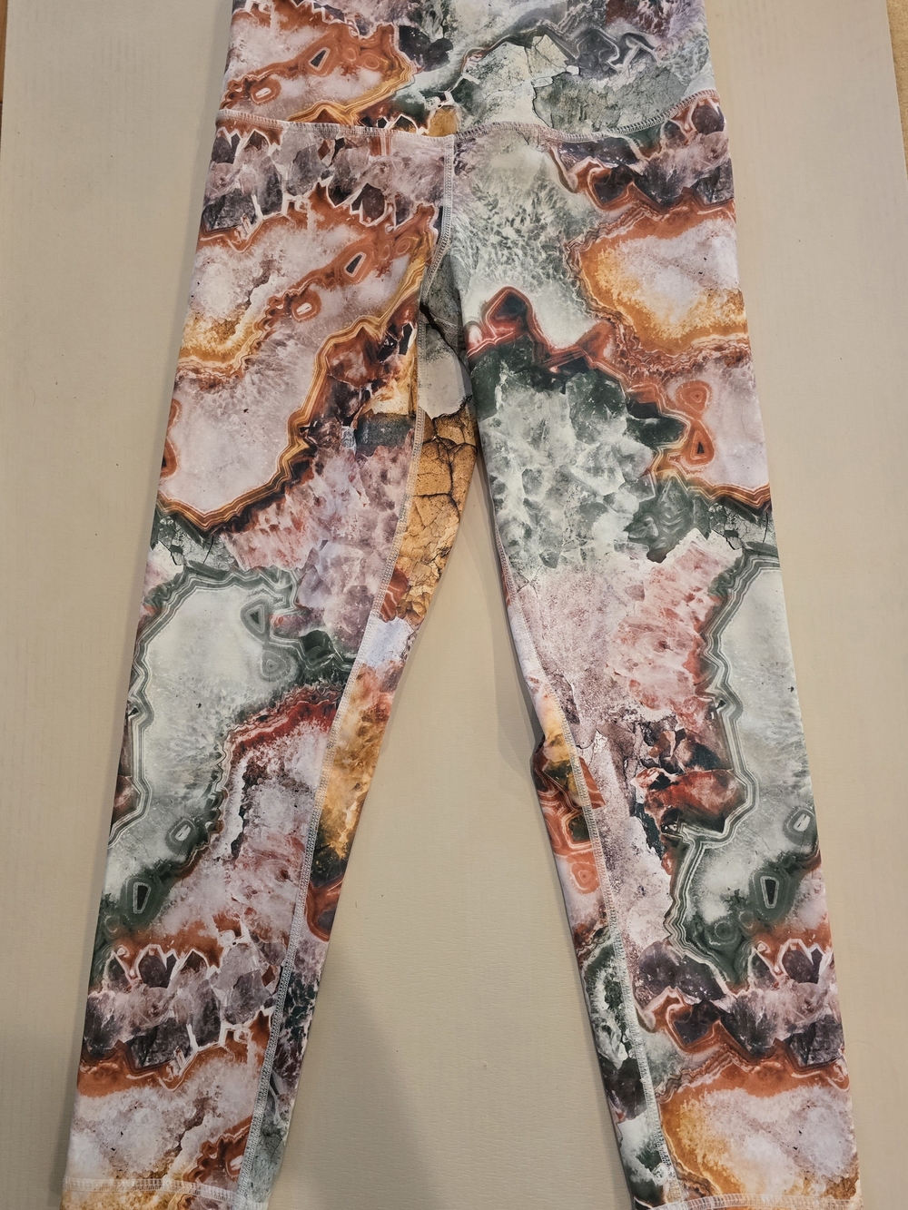 DYI Marble-Print Leggings in Green, Orange, Pink